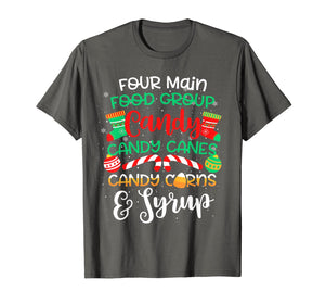 Four Main Food Groups Elf Buddy Christmas Pajama Xmas Gifts T-Shirt-3112313