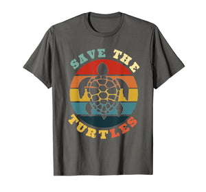 Save The Turtles Vintage Funny Turtles Lover Gift T-Shirt