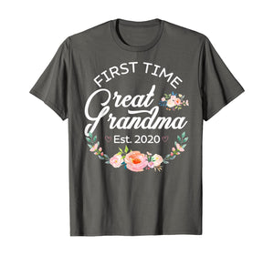 Womens Promoted to Great Grandma Est 2020 First Time Gift TShirt360286