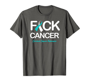 Funny shirts V-neck Tank top Hoodie sweatshirt usa uk au ca gifts for Cervical Cancer Awareness Products Fck Cancer Shirt 1027027