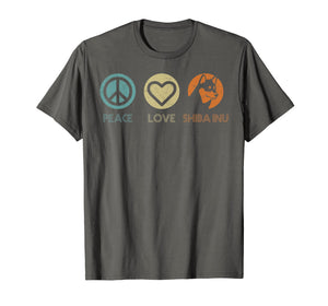 Funny shirts V-neck Tank top Hoodie sweatshirt usa uk au ca gifts for Retro Vintage Peace Love Shiba Inu Tshirt Dog Lover Gifts 945707
