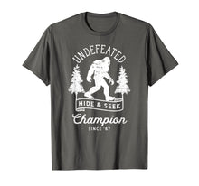 Load image into Gallery viewer, Funny shirts V-neck Tank top Hoodie sweatshirt usa uk au ca gifts for Bigfoot Undefeated Hide and Seek Champion Distressed T-Shirt 775756

