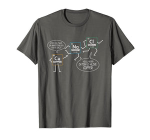 Salt And Copper Funny Periodic Table Chemistry Pun T Shirt
