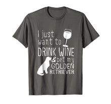 Load image into Gallery viewer, Funny shirts V-neck Tank top Hoodie sweatshirt usa uk au ca gifts for I Just Want To Drink Wine And Pet My Golden Retriever Tshirt 2099233
