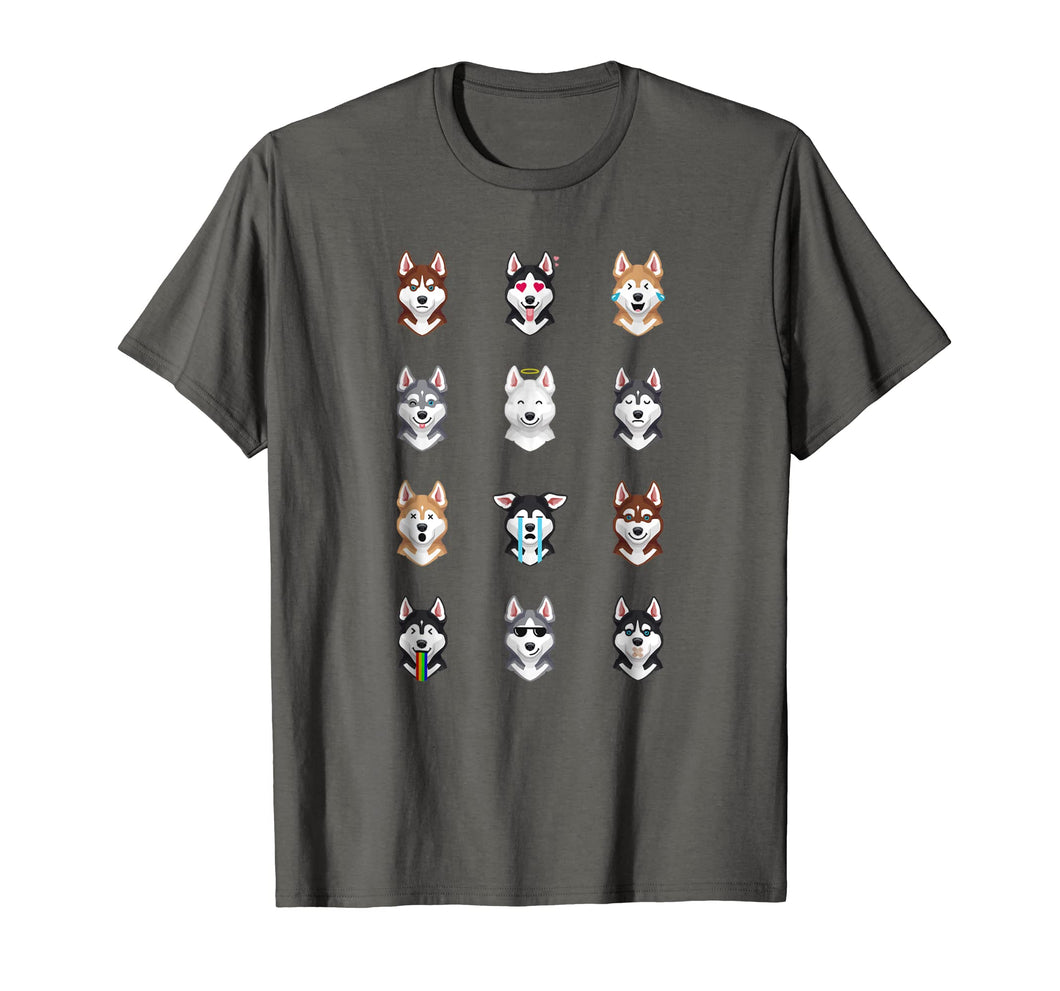 Funny shirts V-neck Tank top Hoodie sweatshirt usa uk au ca gifts for Funny Siberian Husky Emoji T-Shirt 1254709