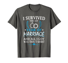 Load image into Gallery viewer, Funny shirts V-neck Tank top Hoodie sweatshirt usa uk au ca gifts for I Survived The First Year Of Marriage Wedding T-Shirt 549090

