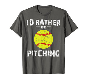 Softball Shirts For Girls Pitcher, I'd Rather Be Pitching