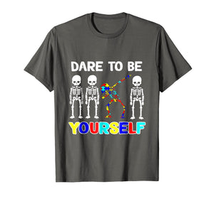 Sleketon Dabbing Autism Awareness Dare To Be Yourself Tshirt