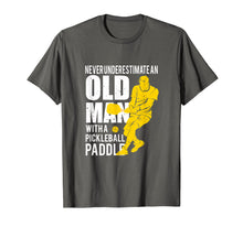 Load image into Gallery viewer, Funny shirts V-neck Tank top Hoodie sweatshirt usa uk au ca gifts for Mens Never Underestimate Old Man with Pickleball Paddle T-shirt 1165870
