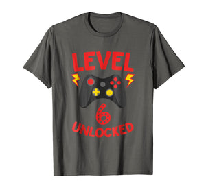 Funny shirts V-neck Tank top Hoodie sweatshirt usa uk au ca gifts for Level 6 Unlocked - Funny 6 Year Old Gamer Birthday Shirt 258648