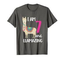 Load image into Gallery viewer, Funny shirts V-neck Tank top Hoodie sweatshirt usa uk au ca gifts for 7th Birthday Llama I&#39;m 7 Years Old and Llamazing T-Shirt 1402475
