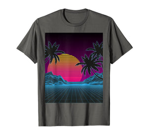 Funny shirts V-neck Tank top Hoodie sweatshirt usa uk au ca gifts for Vaporwave Aesthetic Sunset Mountains Palms Retro T Shirt 3374171