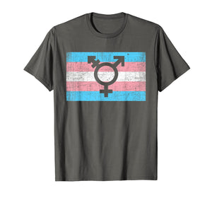 Transgender Pride Flag With Trans Man Woman Symbol T Shirt