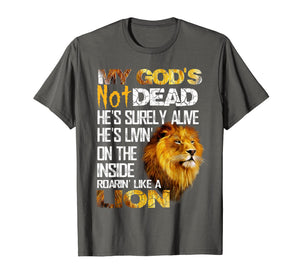 Funny shirts V-neck Tank top Hoodie sweatshirt usa uk au ca gifts for My God's Not Dead Lion Christian Christ Cross Faith T-Shirt 1019269