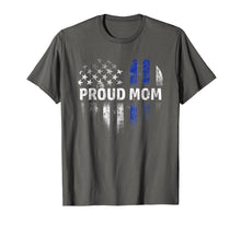 Load image into Gallery viewer, Thin Blue Line Heart Proud Mom Police Officer Cop T-Shirt
