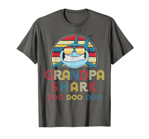 Retro Vintage Grandpa Sharks Tshirt gift for Mens