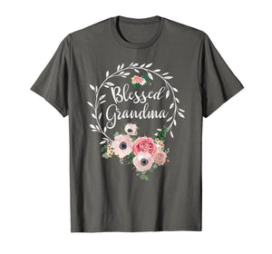Funny shirts V-neck Tank top Hoodie sweatshirt usa uk au ca gifts for Blessed Grandma T-Shirt with floral, heart Mother's Day Gift 247813