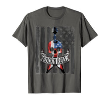 Load image into Gallery viewer, Rock N&#39; Roll Guitar American Flag Vinatge T-Shirt Music Band
