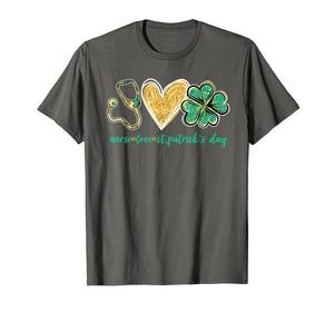 Stethoscope Love Shamrock Nurse St Patrick's Day Gifts TShirt126597