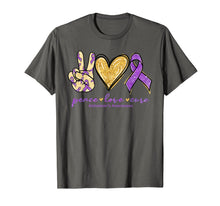 Load image into Gallery viewer, Peace Love Cure Purple Ribbon Alzheimer's Awareness Gift T-Shirt-1347823
