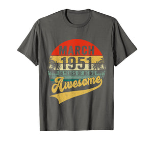 Vintage Retro March 1951 69th Birthday Gifts 69 Years Old TShirt1015902