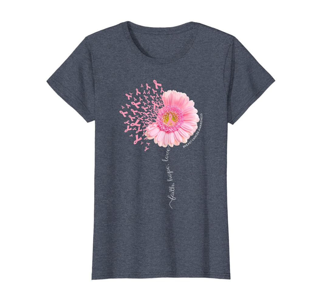 Daisy Dandelion Faith Hope Love Breast Cancer Awareness T-Shirt 91523