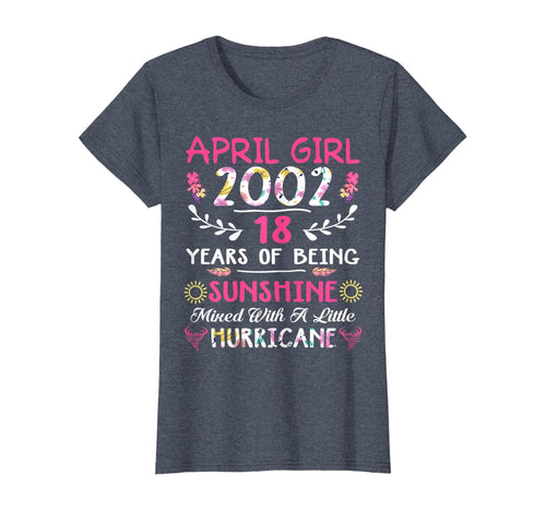 Womens April 2002 18th Birthday Gifts Floral TShirt375651