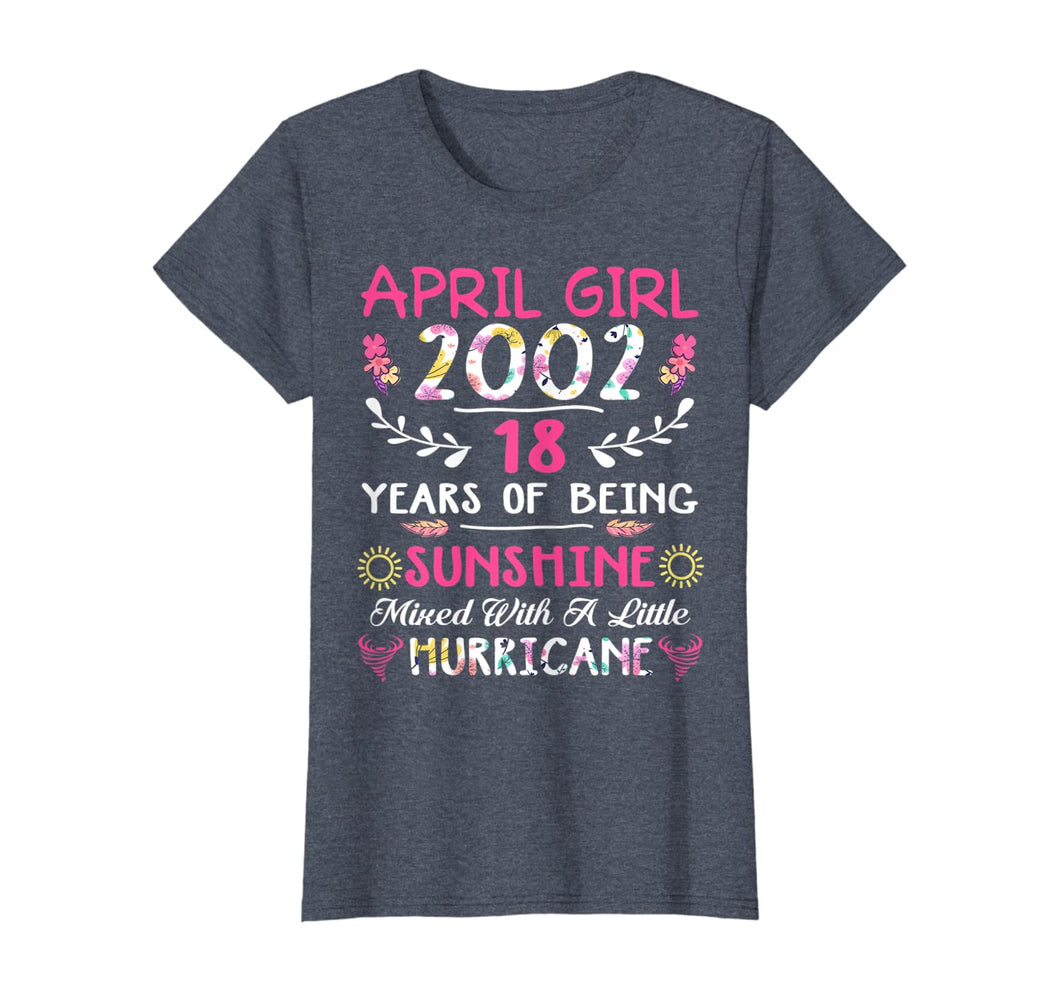 Womens April 2002 18th Birthday Gifts Floral TShirt375651