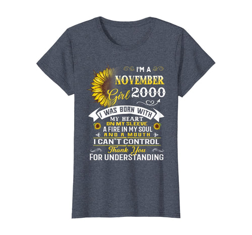 Womens I'm November Girl 2000 19th Birthday Gifts 19 Years Old T-Shirt