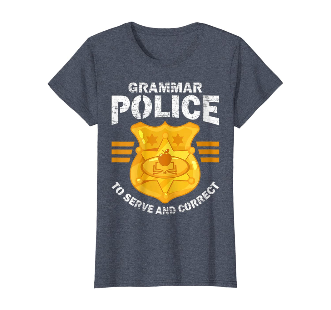 Womens Grammar Police Serve And Correct Funny Costume Idea Gifts T-Shirt