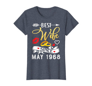 Funny shirts V-neck Tank top Hoodie sweatshirt usa uk au ca gifts for Womens 51st Wedding Anniversary Shirts Best Wife Since 1968 Shirt 2542960