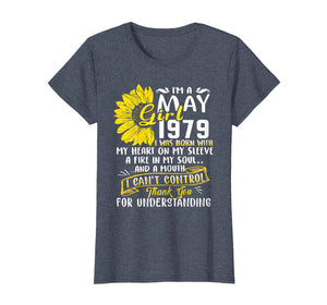 Funny shirts V-neck Tank top Hoodie sweatshirt usa uk au ca gifts for Womens I'm A May Girl 1979 Sunflower T-shirt 40th Birthday Gift 1017771