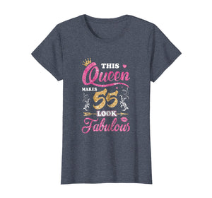 Funny shirts V-neck Tank top Hoodie sweatshirt usa uk au ca gifts for Womens This Queen Makes 55 Look Fabulous 1964 55Th Birthday T-Shirt 1380082