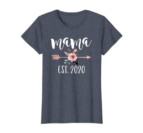 Womens Mothers Day Baby Shower Gift for 1st Time Mom Mama Est 2020 T-Shirt-718024