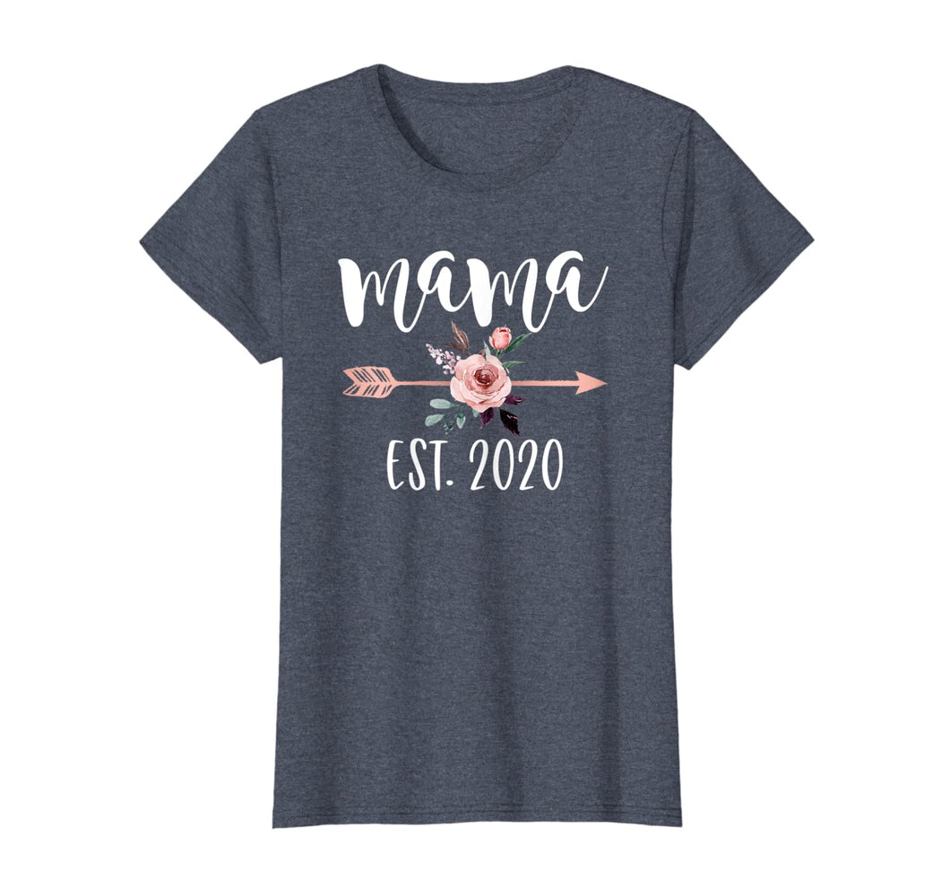 Womens Mothers Day Baby Shower Gift for 1st Time Mom Mama Est 2020 T-Shirt-718024