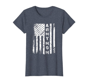 Womens Vintage Army Mom American Flag Tshirt Mothers Day Gift Shirt 470494