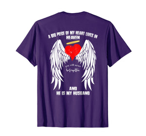 Funny shirts V-neck Tank top Hoodie sweatshirt usa uk au ca gifts for Husband Guardian Angel Shirt A Piece Of My Heart In Heaven 2028731