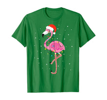 Load image into Gallery viewer, Funny shirts V-neck Tank top Hoodie sweatshirt usa uk au ca gifts for Cute Pink Flamingo Christmas Lights Santa Hat T-Shirt 85292
