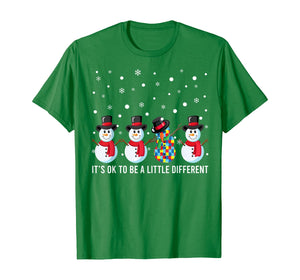 Snow Man It's Ok To Be A Little Different Autism Awareness T-Shirt