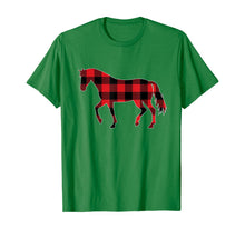 Load image into Gallery viewer, Red Plaid Horse Christmas Pajamas Tee Pig Christmas Gift T-Shirt
