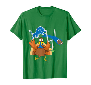 Thanksgiving Turkey Goal Posts Football Detroit-Lion T-Shirt