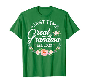 Womens Promoted to Great Grandma Est 2020 First Time Gift TShirt360286