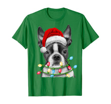 Load image into Gallery viewer, Funny shirts V-neck Tank top Hoodie sweatshirt usa uk au ca gifts for Boston Terrier Santa Christmas Tree Lights Xmas Gifts Boys T-Shirt 540146
