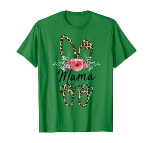Mother's Day Easter Gifts For Mama Leopard Bunny Floral TShirt383833