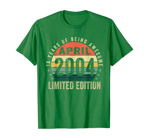 Vintage April 2004 Clothes 16 Years Old 16th Birthday Gifts TShirt314653