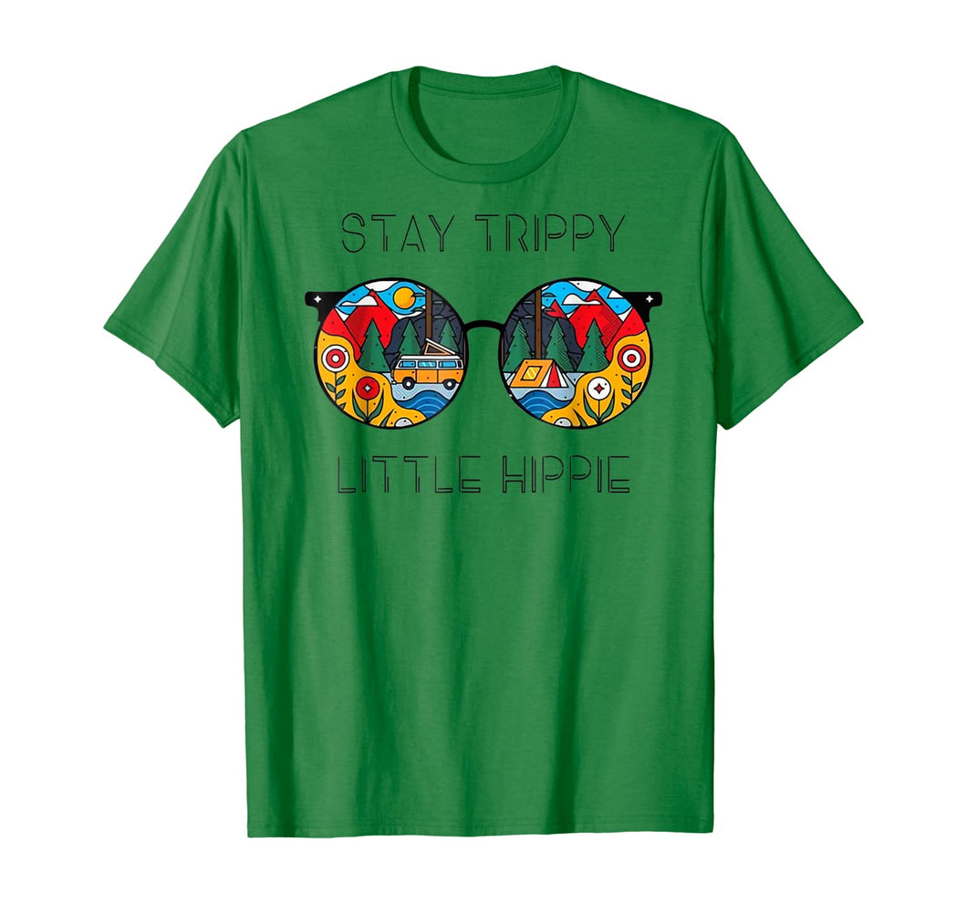 Stay Trippy Little Hippie Glasses Hippie Camping Tshirt