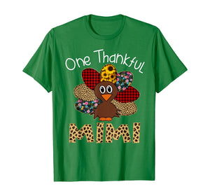 Turkey One Thankful Mimi Grandma Thanksgiving Fall Gift T-Shirt