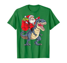 Load image into Gallery viewer, Funny shirts V-neck Tank top Hoodie sweatshirt usa uk au ca gifts for Santa Riding Dinosaur T rex Christmas Gifts Boys Men Xmas T-Shirt 60152
