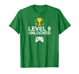 Funny shirts V-neck Tank top Hoodie sweatshirt usa uk au ca gifts for 9th Birthday Level 9 Unlocked Funny T-shirt Gamer Gift Baby 1458122