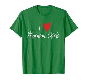 Funny shirts V-neck Tank top Hoodie sweatshirt usa uk au ca gifts for I Love Heart Mormon Girls Funny LDS T-Shirt 1985768